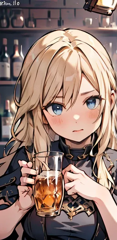 a beautiful detailed girl in a rustic tavern, fighting with a wild delirious expression, long straight blonde hair, holding a glass of whiskey, sensual romantic portrait, (best quality,4k,8k,highres,masterpiece:1.2),ultra-detailed,(realistic,photorealistic...