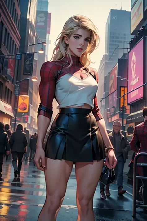 Emily Bett Rickards、マーベルコミックの映画Poster、so beautiful、Movies about Spider-Man、sexy、whole body、Wearing a skirt、Premiere Date、Poster、belly buttonを突き出す、new york、She&#39;s wearing a ripped Spiderman suit、The suit is torn、Wearing a skirt、Red and black color scheme...