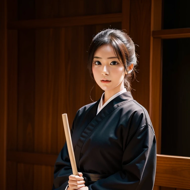 Beautiful woman。Kendo uniform。