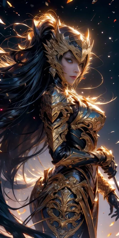 Taurus Gold Saint wearing Black Knight Crystal Suit，Full body portrait，fighting，close up，for real，Facial features are carefully drawn，Realistic skin texture，Dark Style，Depth of Field，emphasize，Real Lighting，Ray Tracing，oc rendering，Surrealism，Best quality，...