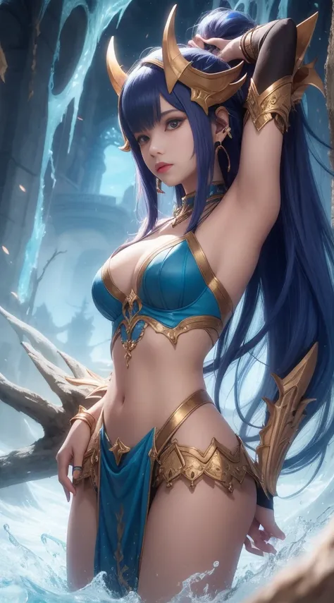 Shyvana&#39;s role in the League of Legends game，medium size breasts，Show breasts，Show breasts，exposing her chest，，exposing her breasts、breasts on display, medium breasts，lying down on the sofa，Show pubic，exposing her chest，spread legs，exposing her breasts...