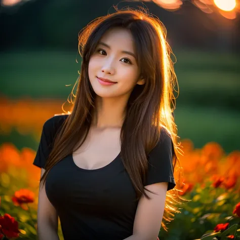 8K images, Shot with a high quality Fuji 45 camera.,000,000 pixels raw photo, best quality, Masterpiece:1.2), (realistic, photo-realistic:1.37), very detailed,
1 woman,cute, alone,Beautifully detailed sky,nighttime, Outdoors in the countryside there are re...