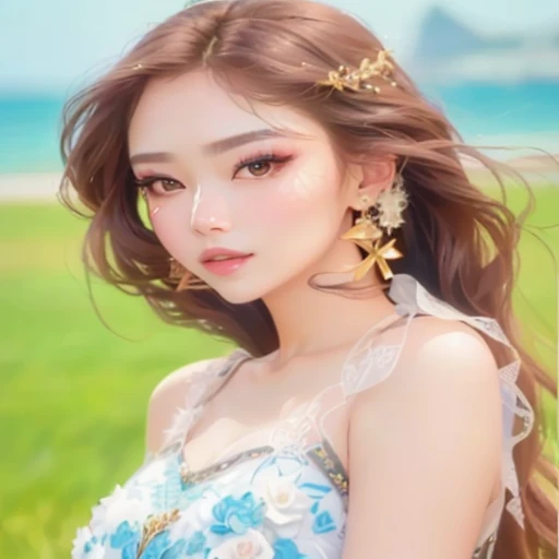 a close-up portrait of a long-haired woman in a dress, inspired by tzuyu from twice, sunmi, choi hye-won, park min-young, popular korean makeup, cute korean actress, beautiful korean woman, rose from blackpink, lalisa manobal, , jennie in black and pink, k...