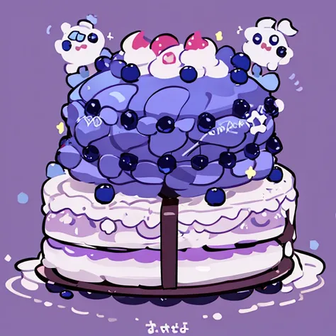 cute artstyle, cute color, cute design, cute icon, blueberry shortcake, blueberry cake, blueberry  , blueberry cakes