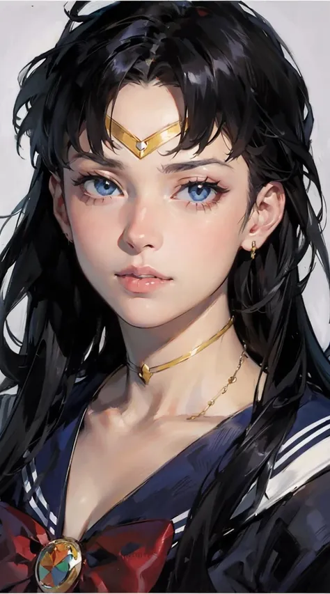 Realistic portrait of the protagonist of the anime Sailor Moon