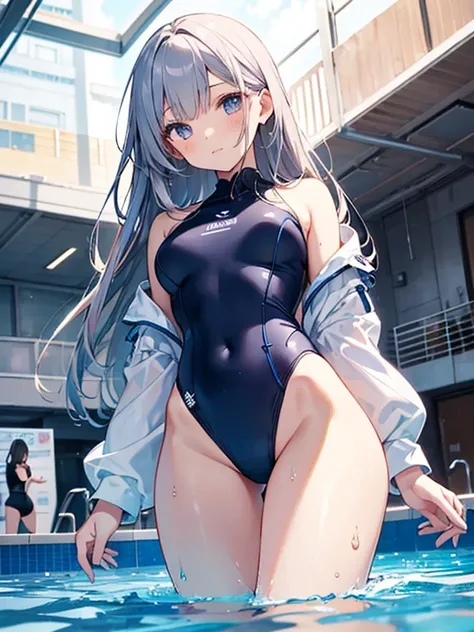 ((2D Beautiful Girl、highest quality、Perfect Finger 1.3、Perfect Anatomy 1.3、Very delicate and beautiful illustration))、pretty girl、(Conversion Sequence)、((Swimwear))、14 years、Slender beautiful girl、Fractal Art、Baby Face、((Straight Long Hair))、Big droopy eye...