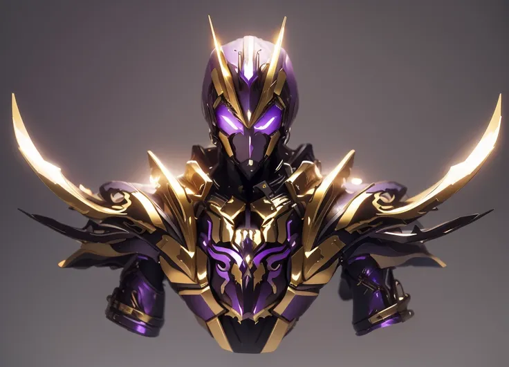 The color changes to gold and purple，Some gold and purple（Ensure its layering and armor texture，There are a lot of mechanical textures and they are solid，Gold as the main color，Purple as a secondary hue）