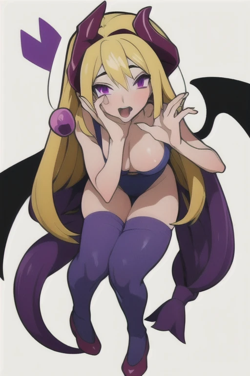 (me) Complete body Vampirewings Peeled purple simple style color Demon girl hay horns anime 2d (hair middle white middle purple) small eyes Boku no hero posecompleta tail  Boku no hero style, adult appearance, young older, incubus, demon wings, HD, 4k (han...