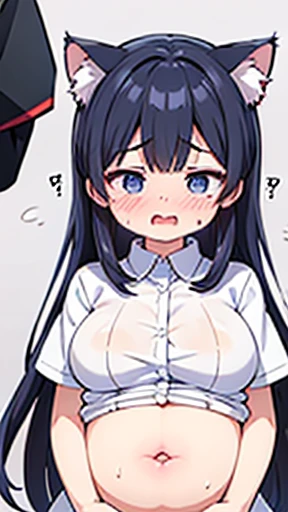 Have cat ears、work、Looks very painful、Small face、、Very embarrassed look、Big Breasts、Very impatient、Trembling、Sweating、Are pregnant、disease、abdomen、Fixed、abdomen、Wearing a uniform、Show your belly、One Girl