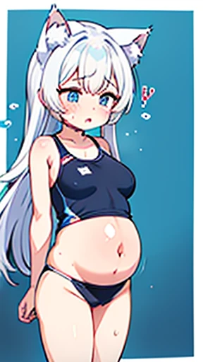 Have cat ears、work、Looks very painful、Small face、、Very embarrassed look、Big Breasts、Very impatient、Trembling、Sweating、Are pregnant、disease、abdomen、Fixed、abdomen、Wearing a swimsuit、Show your belly、One Girl、Swimming