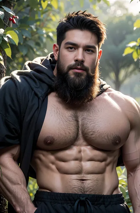 Handsome male,Big Muscle,Swelling of chest muscles，Long nipples，beard,Set,Portrait photography,Hook of Holland,outdoor,Real and textured，Rough real skin，masterpiece，8K resolution