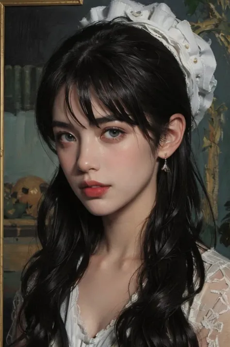 (Oil painting: 1.5),



A woman with long black hair, (a detailed painting: 0.353), (Gothic art: 0.106), hairstyle