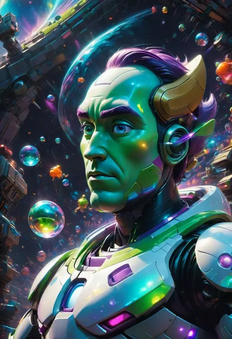 Buzz Lightyear, by Beeple, best quality, masterpiece, very aesthetic, perfect composition, intricate details, ultra-detailed