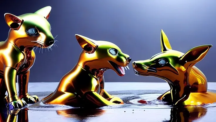 Liquid metal animals、Melting