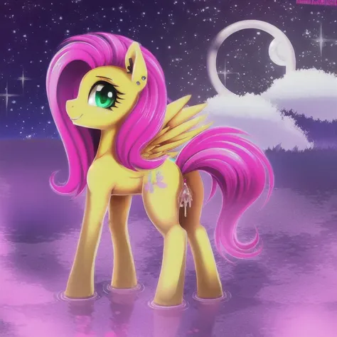 score_9, score_8_up, score_7_up, (rating_safe), solo, pony, fluttershy cute, adorable, wearing emo clothes, looking up, wing fluff, smiling, happy, full body, solo,g4,butt,crescent moon,digital art,dock,ear fluff,ethereal mane,2d, base, full body, full ref...