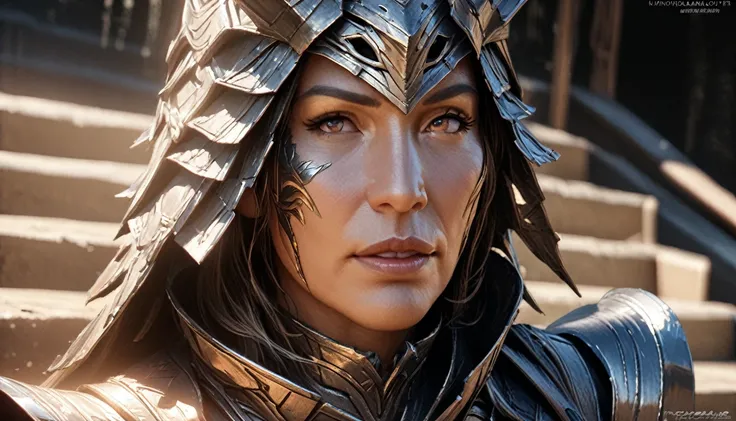 a sexy female ninja emerging from a pool of liquid metal, extremely detailed goddess-like face and body, beautiful detailed eyes, beautiful detailed lips, extremely detailed eyes and face, long eyelashes, intricate metal armor, graceful flowing movements, ...