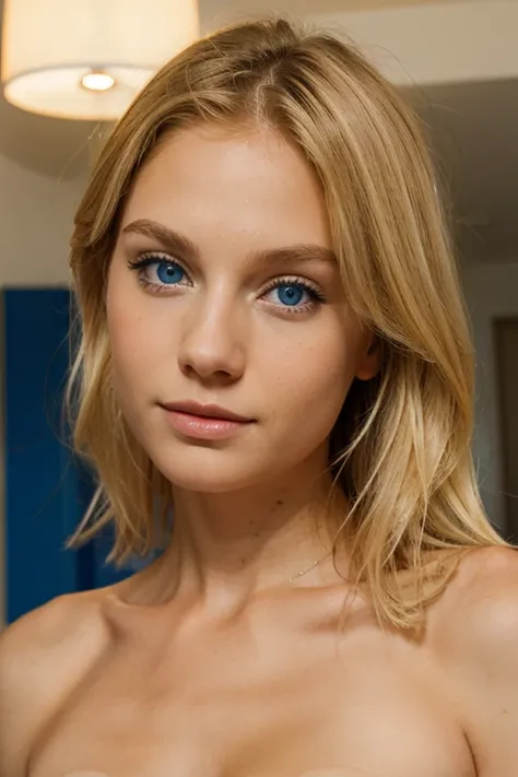 Naked blonde and blue eyes 