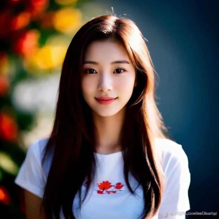 Close-up of a woman with long hair and a white shirt, beautiful south korean woman, beautiful young korean woman, gorgeous young korean woman, Korean girl, Asian girl with long hair, korean woman, Chinese girl, beautiful asian girl, young asian woman, youn...