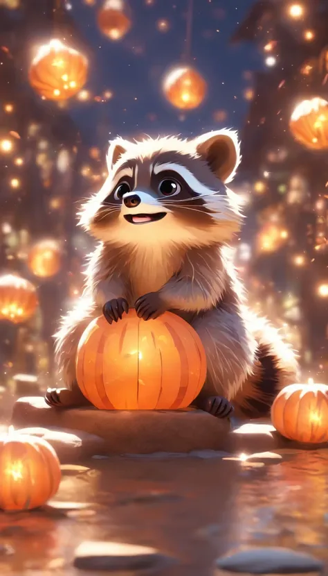 A very cute Raccoon, Mid-Autumn Festival atmosphere, silk, (smooth texture), (dont feel fluky), white body, sitting on the ground, looking up, 3D, C4D, blender, octane rendering, simple background, (white background :1.5), soft color masterpiece, soft mate...