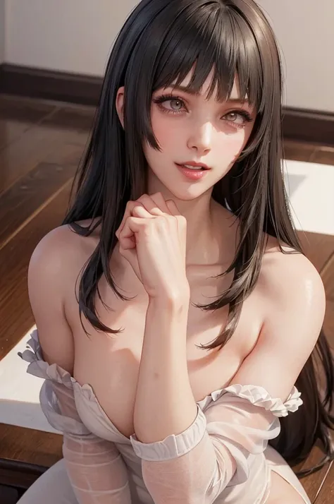 best quality, masterpiece, highly detailed,1girl, Gentiana, , (masterpiece:1.5), Detailed Photo, Smiling, Sexy, (8K, Best Quality: 1.4), (1girl), Beautiful Face, (anime realistic Face), (Black Hair, long Hair: 1.3), Beautiful Hairstyle, Realistic eyes, bea...