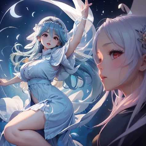 Close-up of a woman in a long skirt dress, Cute anime waifu in a nice dress, Gweitz, Anime Goddess, Trending on cgstation, Splash art anime , Nightcore, Ahegao, Beautiful anime artwork, Top rated on pixiv, Gweitz on pixiv artstation, Beautiful Anime Girls,...