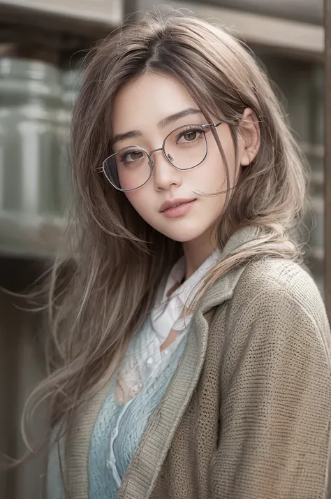 highest quality, masterpiece, 超High resolution, RAW Photos, (Realistic:1.4), Woman wearing rimless glasses, Doctor&#39;s coat, (Tight waist:1.2), Long Hair, To the hospital, Bokeh, Beautiful lighting(16k, RAW Photos, highest quality, High resolution), High...