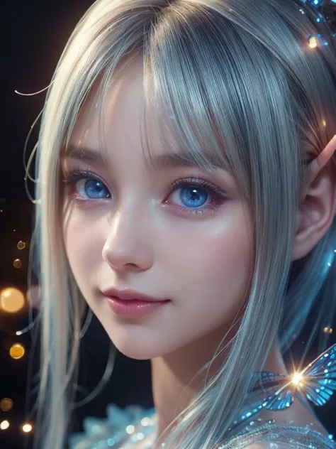 (best quality, 4k, high-resolution, masterpiece:1.2), ultra-detailed, realistic, radiant lighting, epoch elves, white hair, dodg...