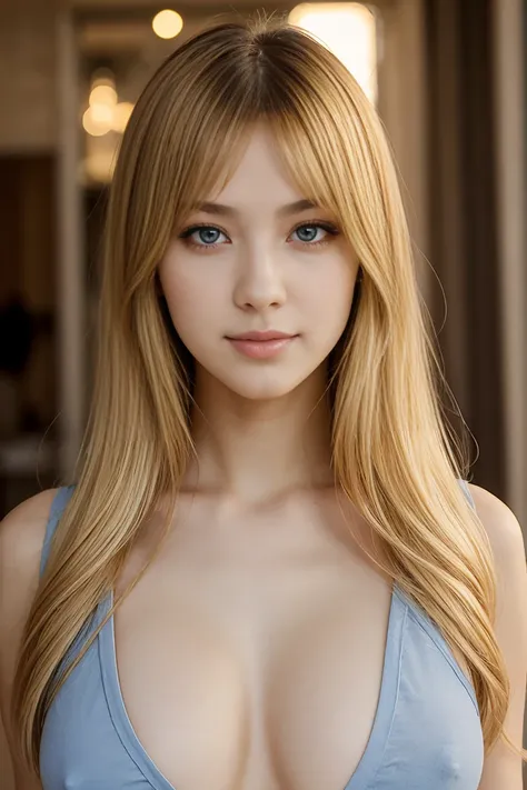 24-year-old Caucasian woman、Hair color is blonde、up hairstyle、eye color is blue、Slender but muscular body、She&#39;s wearing a T-shirt that shows her underboob、The navel is out、My abdominal muscles are cracked、smile、In the intricate alleys of a traditional ...