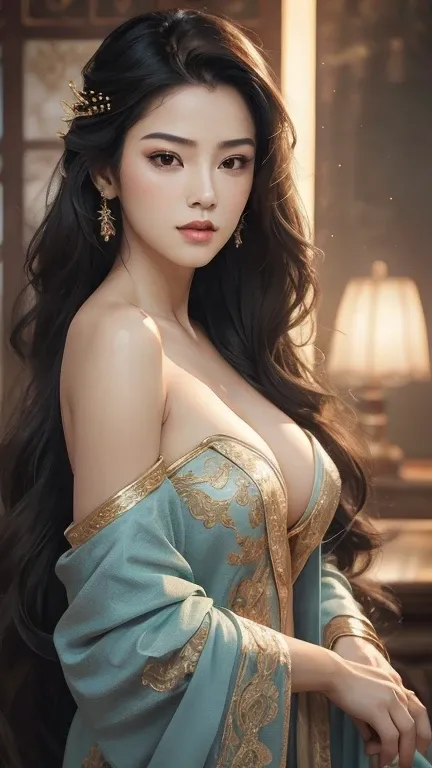 (best , realistic:1.37),woman,malay Thailand mixed with woman ,ultra hot ,brunette long hair,beautiful detailed, long eyelashes,intricate makeup,elegant,classy, sexy posture,vivid colors,vintage lighting,sharp focus,captivating sensual expression,sublime b...