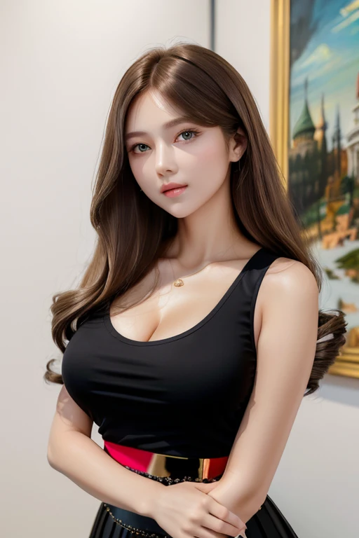 ((highest quality)), ((masterpiece)), (detailed), whole body、wallpaper、Attention to detail、Perfect balance、Tight waist、Light brown hair、Beautiful Skin、Beautiful white skin、Russian beauty、(masterpiece:1.3), Best image quality: 1.4, (Rough long hairstyle:1.2...