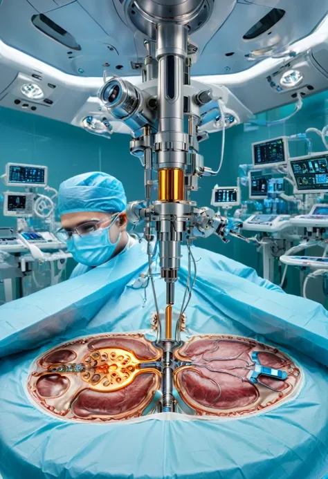 In a sterile and bright operating room, doctors operate a precision instrument equipped with tiny nozzles, which slowly release warm liquid metal. This special alloy can form a seal when in contact with human tissue, used for vascular repair or organ conne...