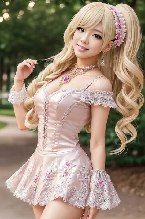 ((Best quality, 8k, Masterpiece, Sharp focus, 35mm lens, f/0.8, amazing beautiful perfect figure :1.4)), side lighting, sexy stylish Asian model, ((big smile)), ((doll-like appearance)), ((beautiful detailed Victorian-Style boots)), Highly detailed face an...