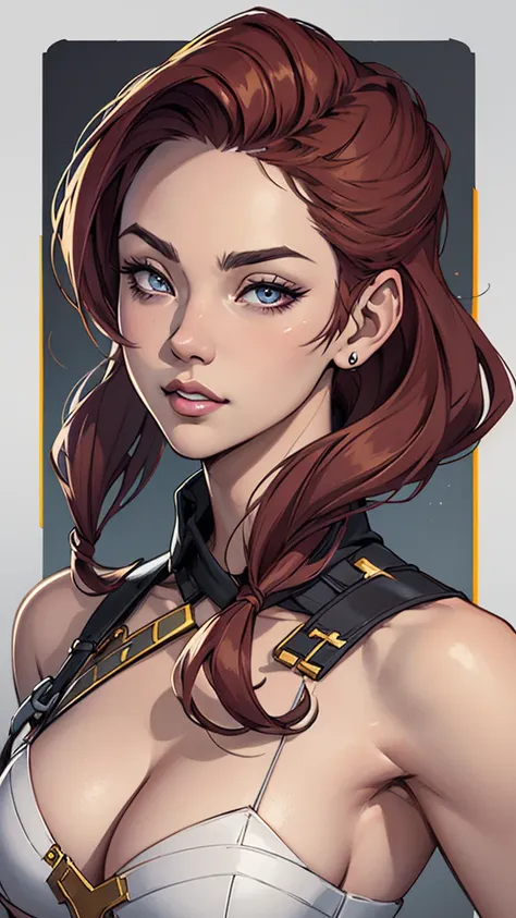 Character style Cartoon style digital illustration GTA style female style beautiful breasts symmetrical medium breasts Fiona with war marks Cartoon image of a woman .Ilustra??o estilo desenho animado, estilo de arte dos desenhos animados, estilo de arte do...