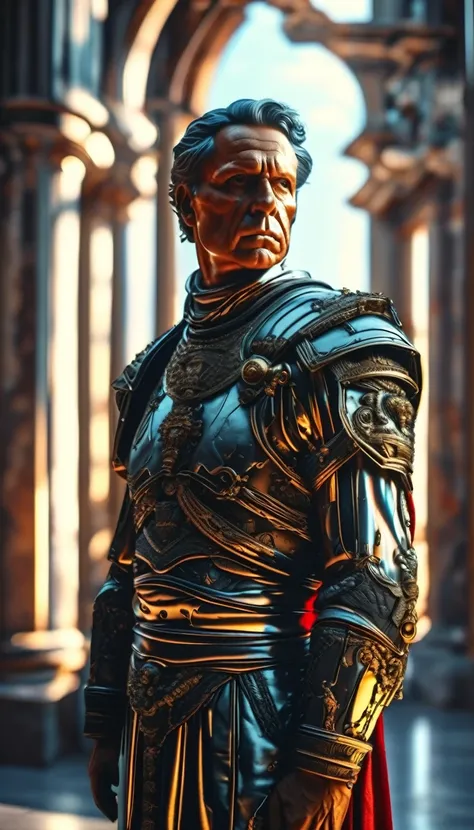 julius caesar in his palace.
digital UHD (64k) image, cinematic film still dramatic side lighting, dramatic intense stare closeup portrait,  hdr,  shallow depth of field, vignette, highly detailed, high budget Hollywood film, cinemascope, moody, epic, gorg...