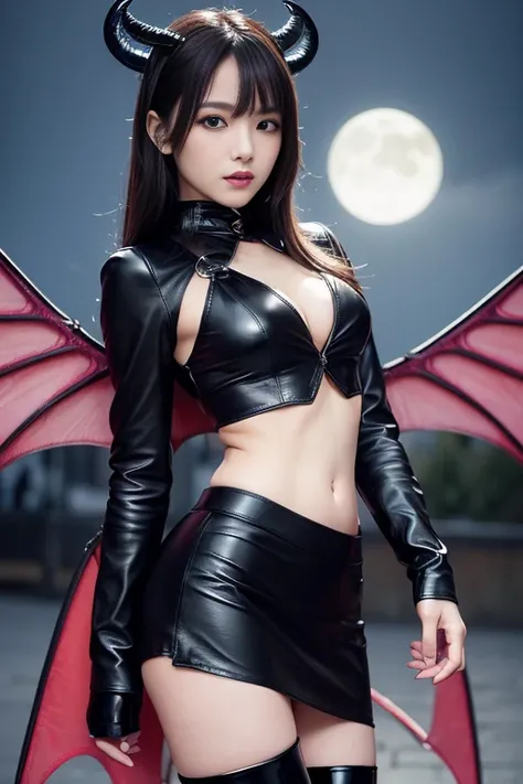 ​masterpiece,top-quality,超A high resolution),A Japanese Lady, (((Very beautiful and bewitching succubus))),(((Little girl))), View photographer､Front view, hyper cute face, Glossy lips, Double eyelids in both eyes,(((Colorful eyes)))、 Bewitching makeup, lo...