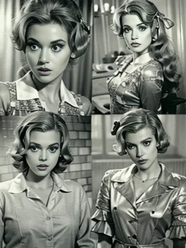 Beautiful woman in the 50s of the 20th century. Jahrhunderts，sexyhaltung