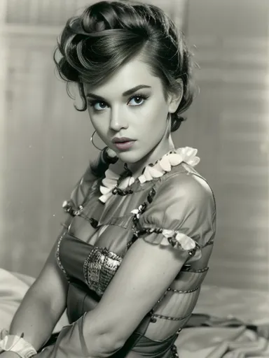 beautiful woman in the 50s of the 20th century. jahrhunderts，sexyhaltung