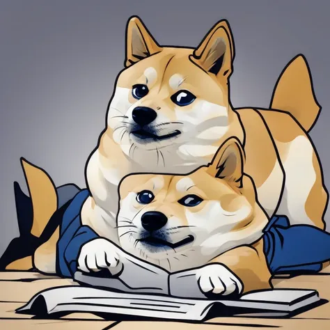 flat vector meme for doge cheems, meme, funny, humor, simple background