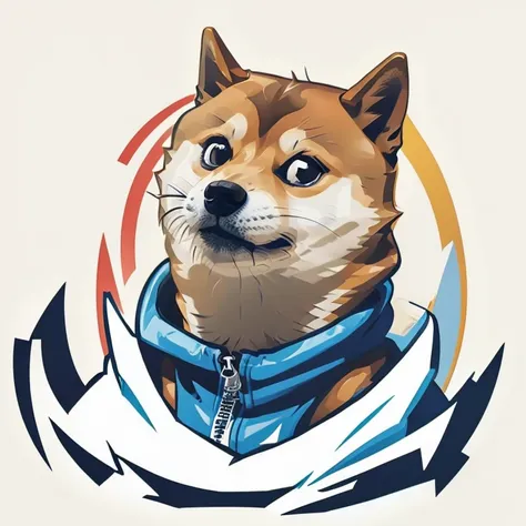 vector art meme logo for doge cheems, meme, funny, humor, simple background