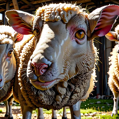 sheep, high detail, ray tracing, masterpiece, 4K, best quality, high quality, anatomically correct