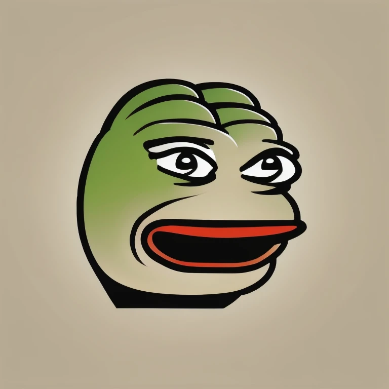 lat vector art logo meme, logo for pepe frog, meme, funny, humor, simple background