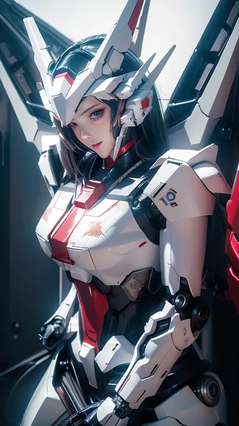 textured skin, super detail, high details, high quality, best quality, hight resolution, 1080p, hard disk, robot girl,(gundam gi...