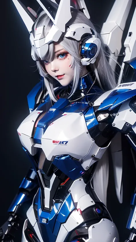 textured skin, super detail, high details, high quality, best quality, hight resolution, 1080p, hard disk, robot girl,(gundam gi...