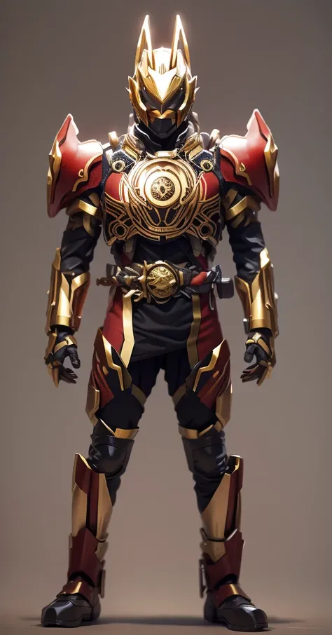 The color changes to blood and gold，Some gold and blood（Ensure its layering and armor texture，There are a lot of mechanical textures，Red as the main color，Gold as a secondary hue，Need to appear around the body）