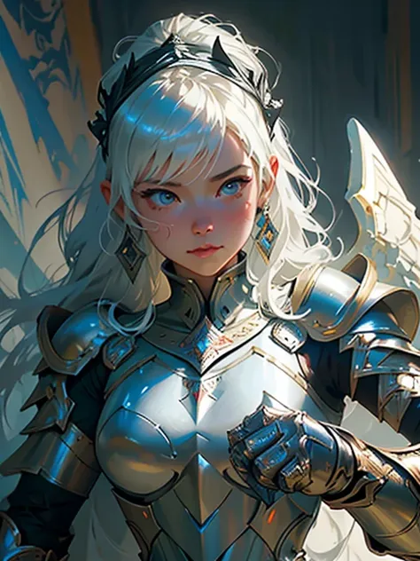 A close-up of a woman in a dress and a knight, Knights and princesses, Artgerm and Atey Ghailan, Angel Park, knight in armor dance popping, but the armor covers her face, by Cynthia Sheppard, of a beautiful female knight, artgerm and craig mullins, MTG Art...