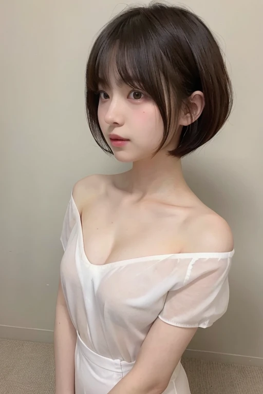 Flat Chest、Sheer sailor suit、Wet and transparent、((Small breasts))、Baby Face、Small and slim、Show whole body、White camisole、No bra、See-through thin clothing that shows the shape of the nipples、Zoom in on the groin area、Off-the-shoulder camisole:1.5、Group se...