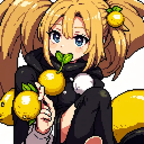  Lemon Eating anime pixel