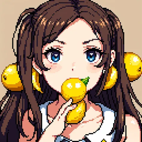  Lemon Eating anime pixel