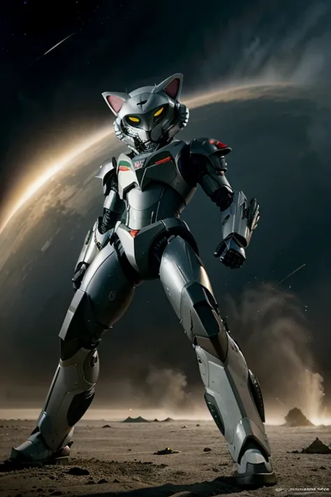 Anthropomorphic Cat in Robotech Cyclone armor in post invid invasion earth