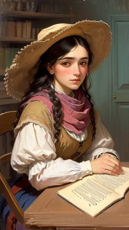 bocetos de una mujer con sombrero y bufanda sobre una mesa, inspired by prince hoare, inspirado por francesco hayez, inspired by...